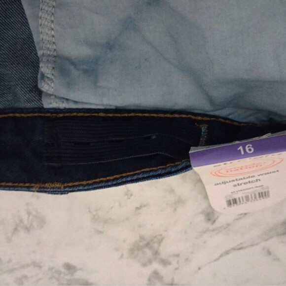 NWT Wonder Nation Dark Denim Straight Leg Adjustable Waist Size 16 - Picture 10 of 11